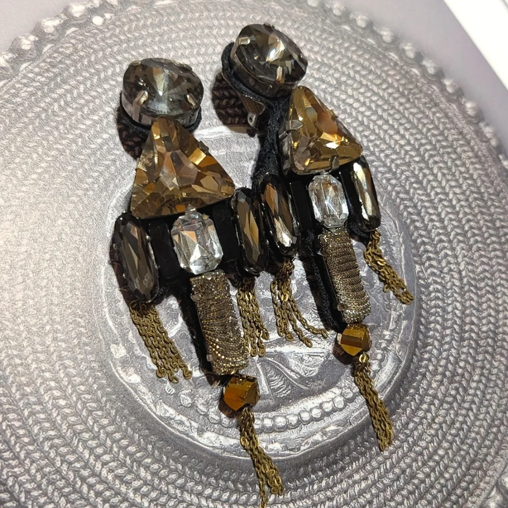 RARE VTG Oscar de La Renta Shoulder Brusher Earrings